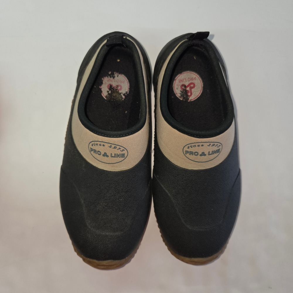 Pro Line Camper All Purpose Moc Women 7 Black Tan Waterproof Rubber Slip On Shoe
